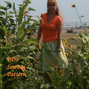Easy Sewing Pattern Women's Pull On Skirt Printable PDF Sewing Pattern & Tutorial EBook