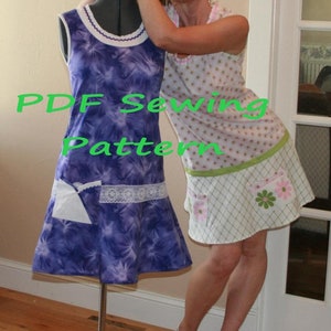 Patrón de costura PDF fácil para mujer Misses 1960's Mod Shift Dress Pattern Estilo retro