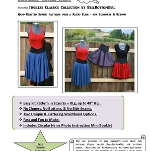 Full Circle Skirt Sewing Pattern Instand Download Ladies Printable Pattern