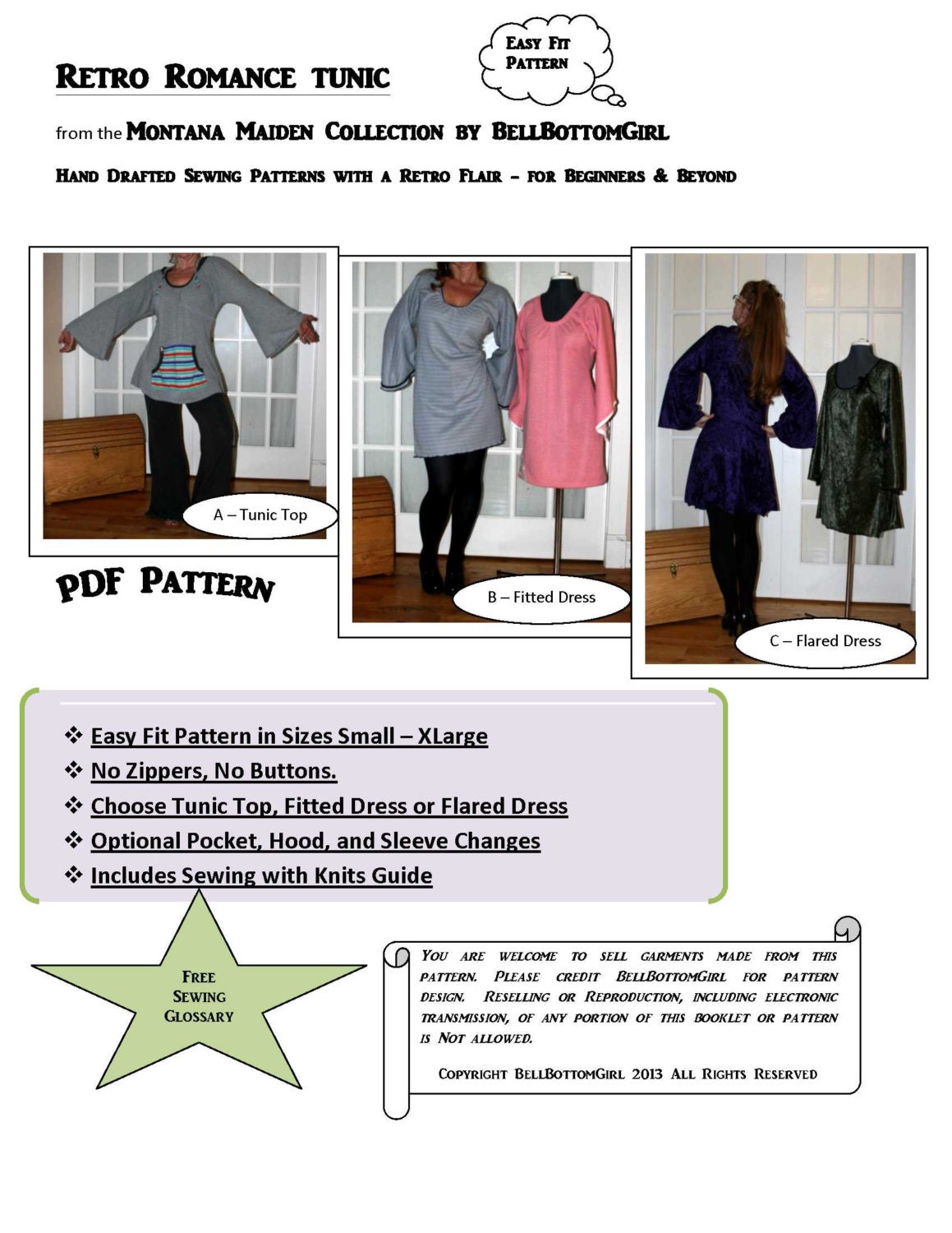chinese dress ladies Tulip Dress & Tunic Sewing Pattern