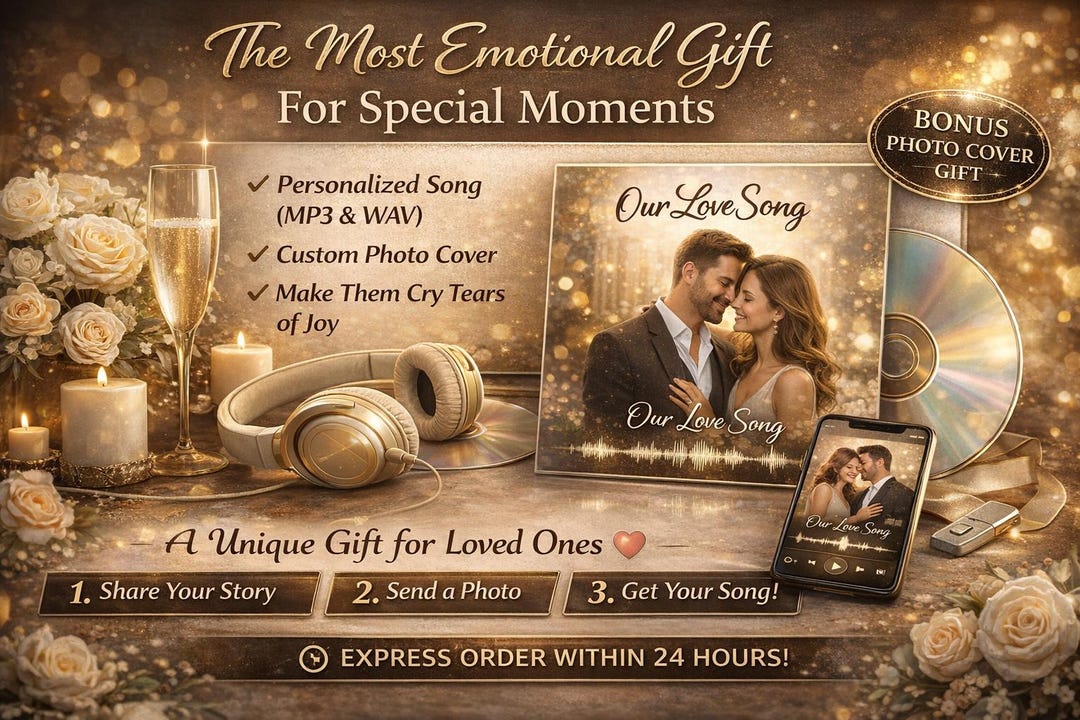 Personalized Song Gift With Custom Photo Cover (MP3 & WAV ...