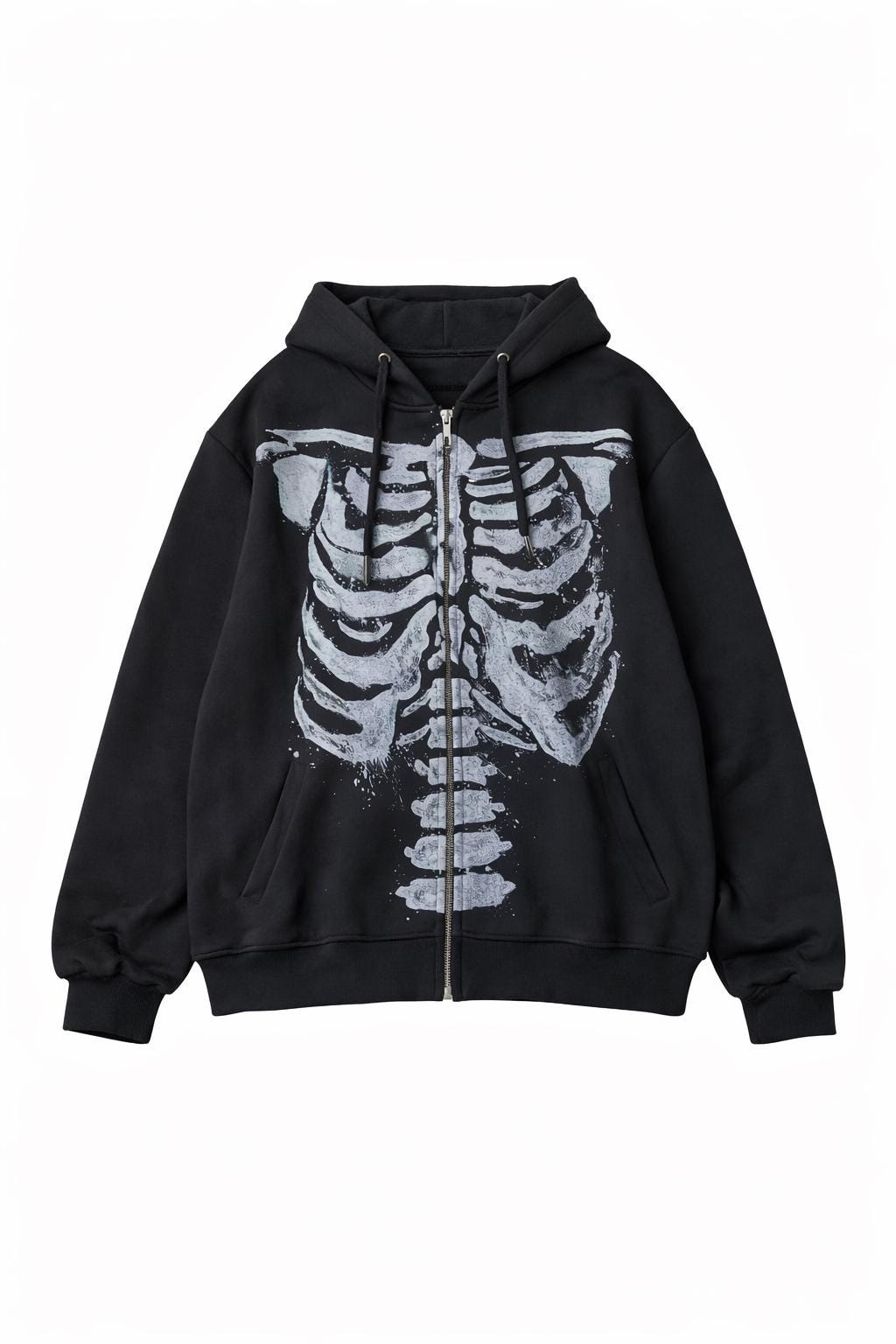 Y2k Grunge Skeleton Skull Zip up Hoodie - Etsy UK