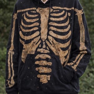 Y2k Grunge Skeleton Skull Zip up Hoodie - Etsy