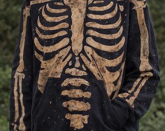 Sudadera unisex con capucha vintage grunge: sudadera con capucha de calavera gótica extragrande, chaqueta con cremallera Y2K
