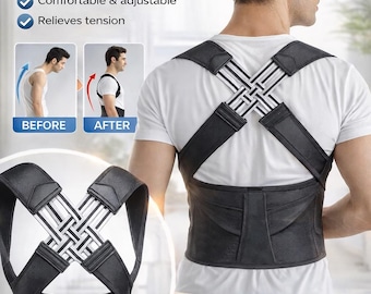 Corrector de postura ajustable – Soporte para espalda y hombros (Unisex)