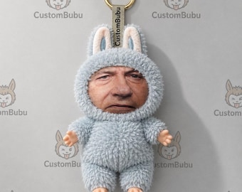 LaBiBi Face Keychain Doll: Unique Gag Gift CustomBubu Netanyahu political parody