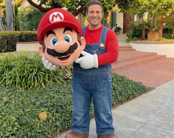 Adult Mario Mascot Costume, Professional Mario Bros Cosplay Outfit, Nintendo Character Suit