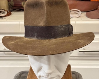 Indiana Jones Fedora – Bespoke Fur Felt Hat, Weathered Adventure Style