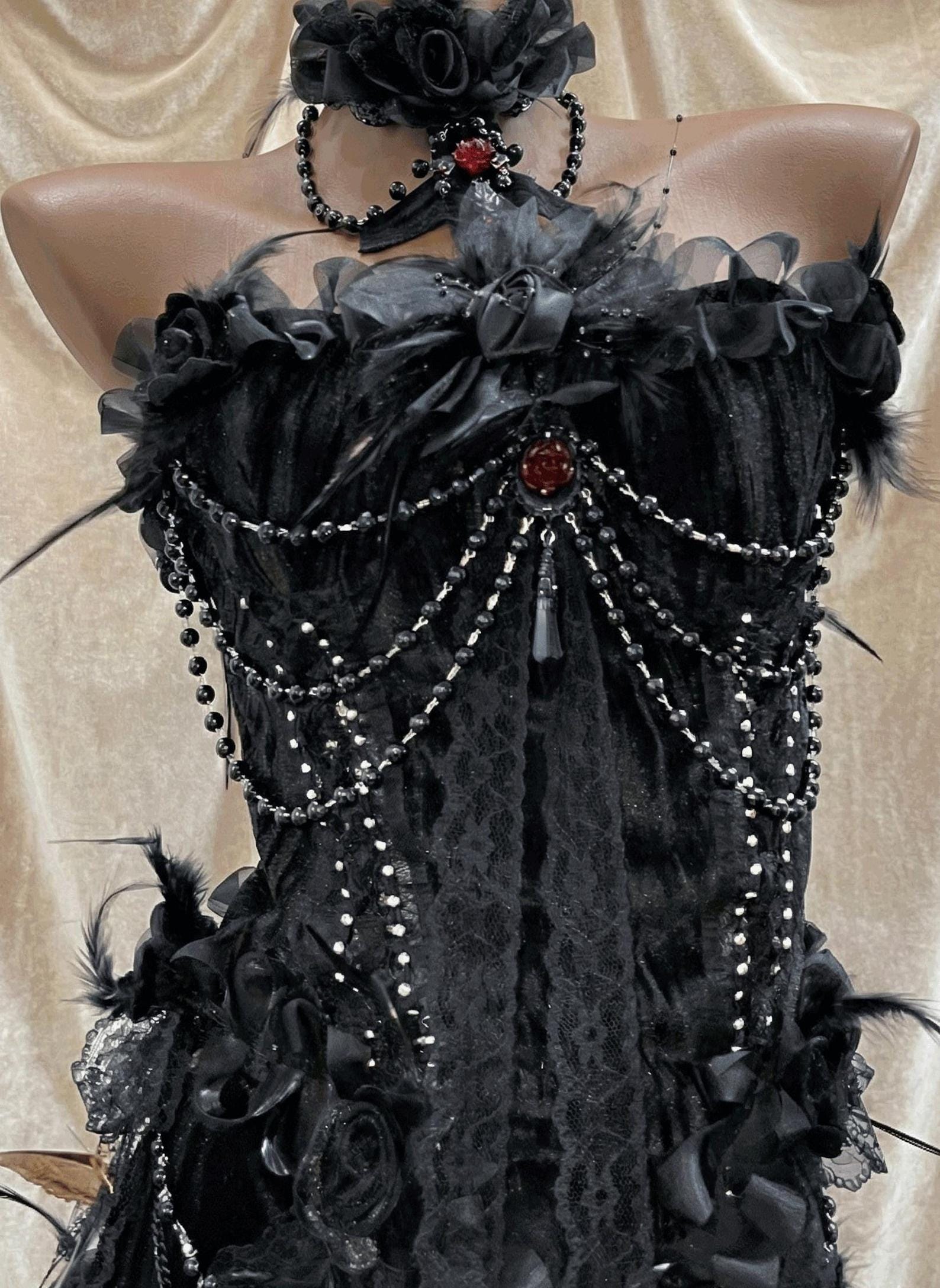 Black and Red Vampire Gown - Etsy
