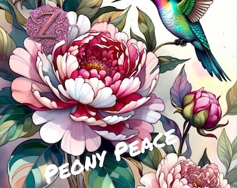 Zen Color Escape Floral Peony Peace Adult Printable 50 Designs