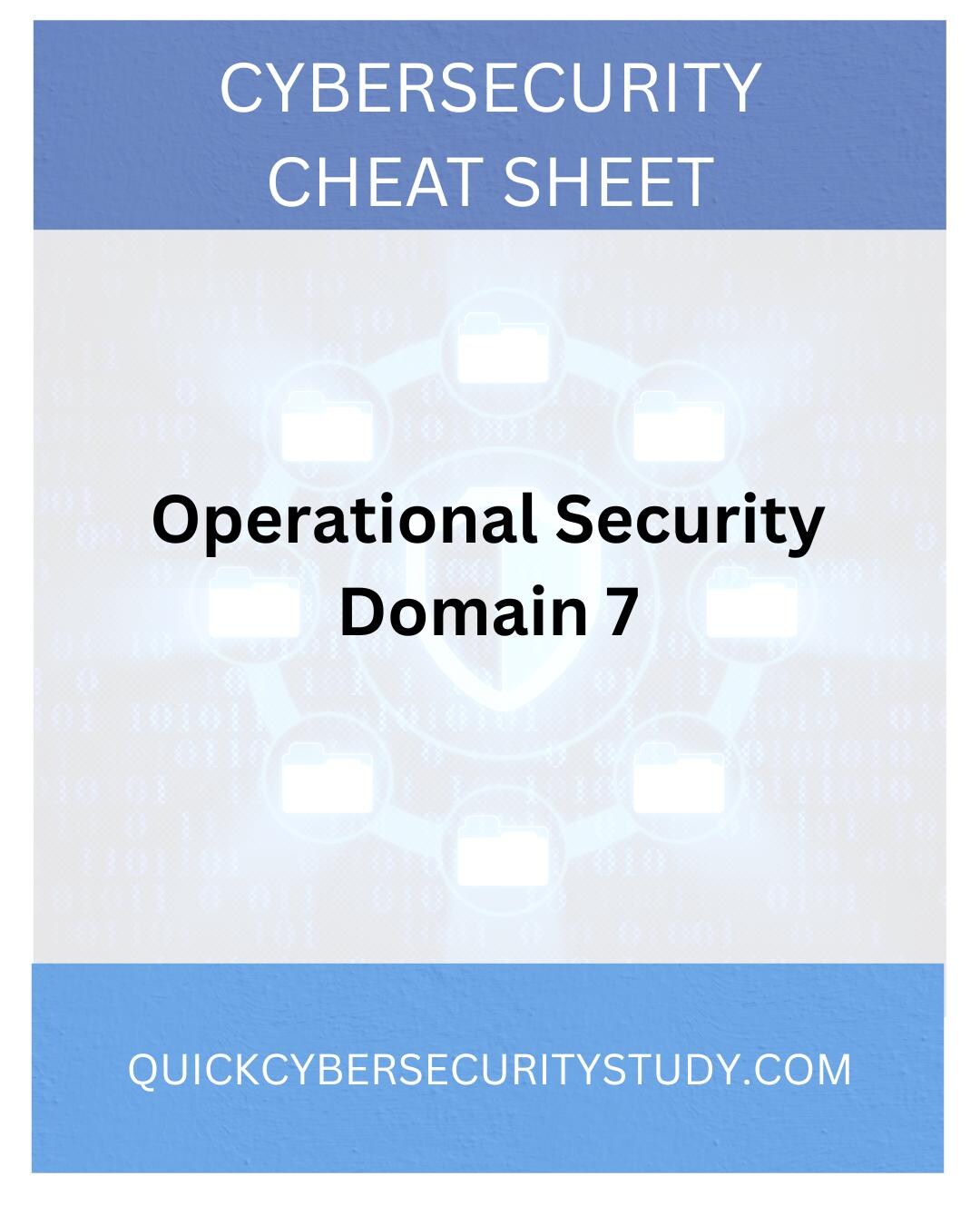 Cybersecurity Domain 7 Laminated Reference Sheet Operational Security