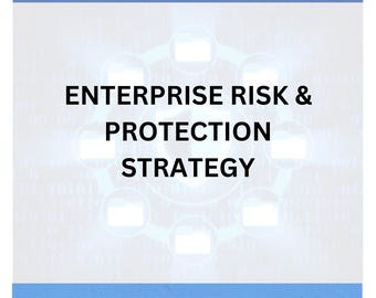May include: A blue and white graphic titled "Cybersecurity Cheat Sheet" with the text "Enterprise Risk & Protection Strategy." The image includes a circular design with file folder icons and the website address quickcybersecuritystudy.com.