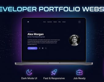 Individuelles Entwicklerportfolio | Fertige Lebenslauf-Website | Lebenslauf für Softwareentwickler | Persönliche Website | Interaktiver Lebenslauf für die Tech-Branche