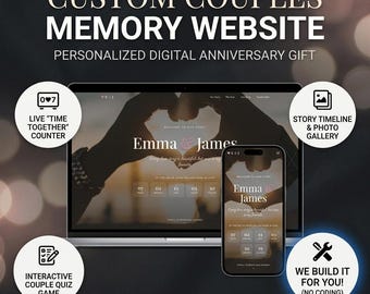 Custom Couples Website | Personalized Digital Anniversary Gift | Done For You Love Story Page | Digital Memory Book | Boyfriend Girlfriend