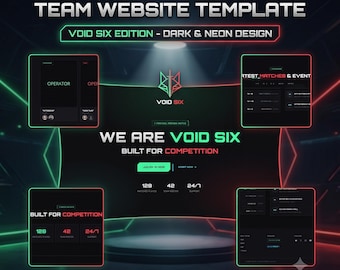 Esports Gaming Website Template | Clan and Community Server Portfolio | HTML CSS Web Design | Streamer Dark Mode Site | Digital Download