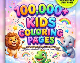 Über 100.000 Malvorlagen für Kinder – Mega-Paket | MRR & PLR inklusive | KDP Interior | Weiterverkaufsrechte | Digitaler Download