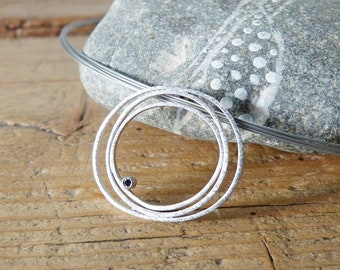 Sterling silver pendant with black diamond,Black diamond Pendant,rhodium Silver Pendant, Geometric Pendant,Silver Jewelry For her,minimalist