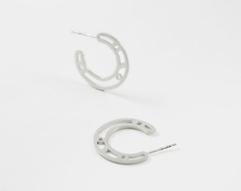 Sterling silver earrings, matte silver, sterling silver hoops, hoops for women, earrings for women, silver jewelry, handmade jewelry