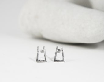 Rhodium silver and diamond earrings, Silver and diamond earrings, Women diamond earrings, Female earrings, Earrings for bride