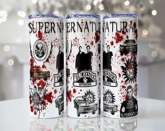Supernatural Tumbler Wrap | Winchester Impala, Blood Splatter (PNG Digital Download)