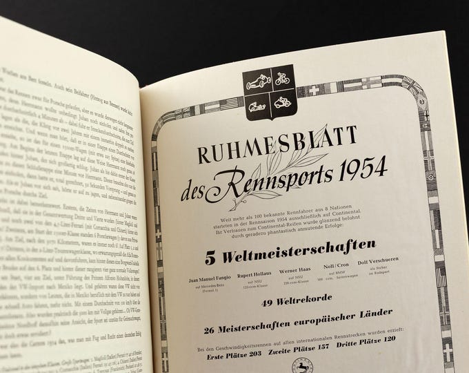 Featured listing image: International Motorsport 1954 Hardcover Book – Vintage Racing Photography, Formula 1 & Rally History, German Motorsport Annual