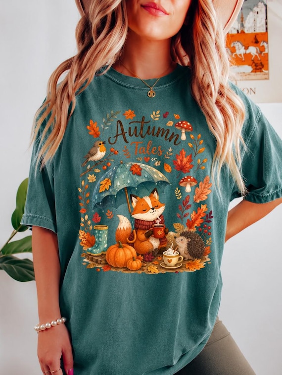 Comfort Colors Fox Autumn Shirt, Woodland Fox Tee, Cottagecore Fall Top, Forest Animal Shirt, Cozy Fall Outfit, Nature Lover Gift