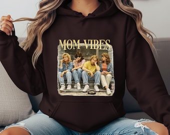 90s Moms Vibes Hoodie, Cozy Vintage Moms Life Outfit, Retro Winter Wear