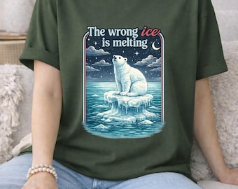 Polar Bear Climate Change T-Shirt, Melting Ice