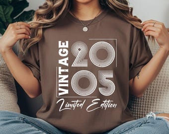 Comfort Color Vintage 2005 Limited Edition Shirt, 2005 Birthday Gift, Retro 2005 Original Design, 20th Birthday Shirt