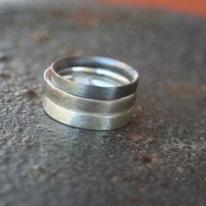 Oxidized Brushed Sterling Silver Simple 3 mm Thin Comfort Fit Band Men's Wedding Ring Bild 5