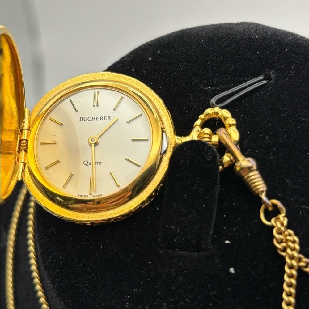 BUCHERER ネックレス ペンダント ヴィンテージ ゴールドカラー 手巻き式 BUCHERER ブッフェラー ネックレス ペンダント 時計 ゴールド 手