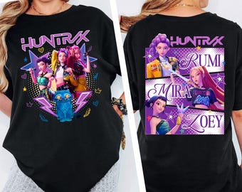 Huntrix T Shirt Demon Hunters Shirt Huntrix Girls T Shirt Mira Rumi Joey Shirt Demon Hunter Kids Shirt Gift For Kpop Fan Kpop Movie