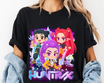 Demon Hunters Kpops Comfort Colors Shirt Jinu Manga Anime Graphic Tee Korean Pop Streetwear Huntrix Kpop Shirt Demon Hunter Merch Fan Top