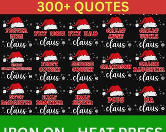 Family Claus DTF Transfers  Custom Family Christmas Shirts Print Ready To Press Heat Transfer  Xmas Matching Outfit Decal  Pet Mom Dad
