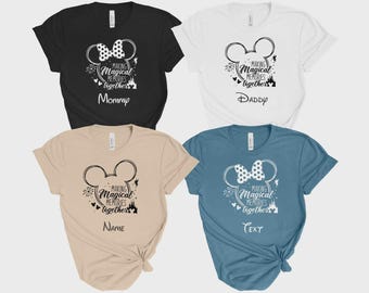 Family disney shirts making magical memories together personalized matching mickey minnie mouse shirts for vacation trip Christmas Gift