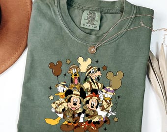Comfort Colors® Mickey and Friends Safari Shirt Disney Safari Mode Shirt Animal Kingdom Safari Shirt Mickey Safari Shirt WDW Shirt