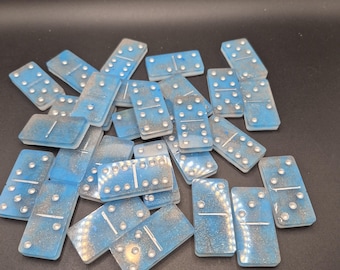 Handmade Resin Double Six Domino Set | Colorful Resin Dominoes | Custom Game Night Set | Unique Gift | Handmade Board Game