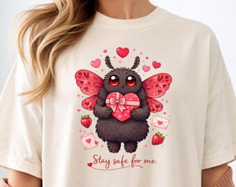 Mothman Comfort Colors® Tee,Hilarious Cryptid Shirt,Gift for Her on Valentine's Day