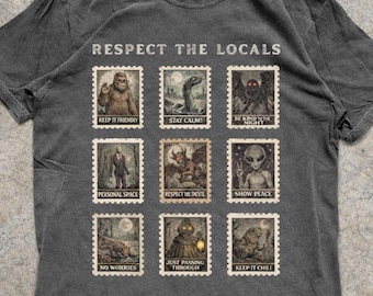 Respect the Local, Vintage Mothman Shirt, Cryptid Sweatshirt Sasquatch Gift