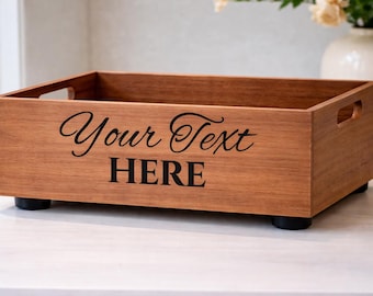 Caja rústica de madera: nombre familiar personalizado, decoración rústica personalizada