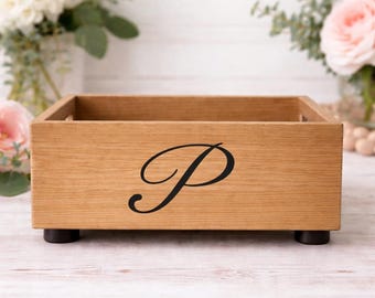 Caja de recuerdo con monograma personalizado para decoración del hogar / Caja de regalo con inicial moderna