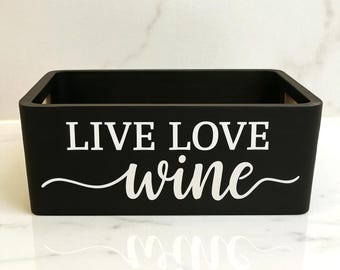 Caja de regalo de vino: Caja de regalo de madera personalizada y teñida a mano