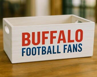 Caja de regalo para fanáticos del fútbol americano de Buffalo / Decoración para el día del partido / Caja deportiva roja y azul / Caja para la previa del partido / Regalo personalizado para fanáticos del fútbol americano