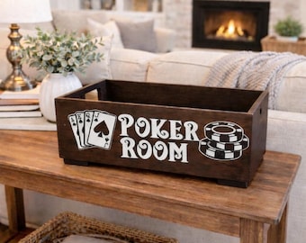Decoración de sala de póquer / Regalo para una noche de póquer / Caja de almacenamiento de póquer personalizada