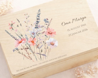 Caja de recuerdos conmemorativos / cofre de recuerdos de madera personalizado / caja de recuerdos funerarios / caja de recuerdos por la pérdida de un ser querido / ser querido fallecido