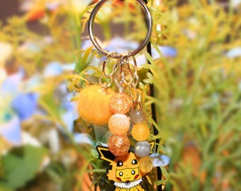 Jolt Electric Poncho Pika Beaded Keychain