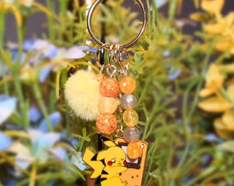 Pika Electric Type Gen 1 Starter Game Beaded Keychain