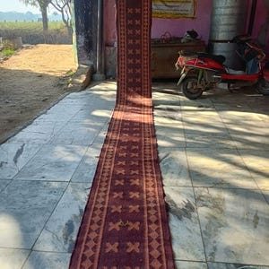 Handmade Wool Jute Kilim Runner Rug Kilim Area Rug Flatweave Navajo Rug Handwoven Large Rug Bohemian Rug Living Room Rug Outdoor Decorative