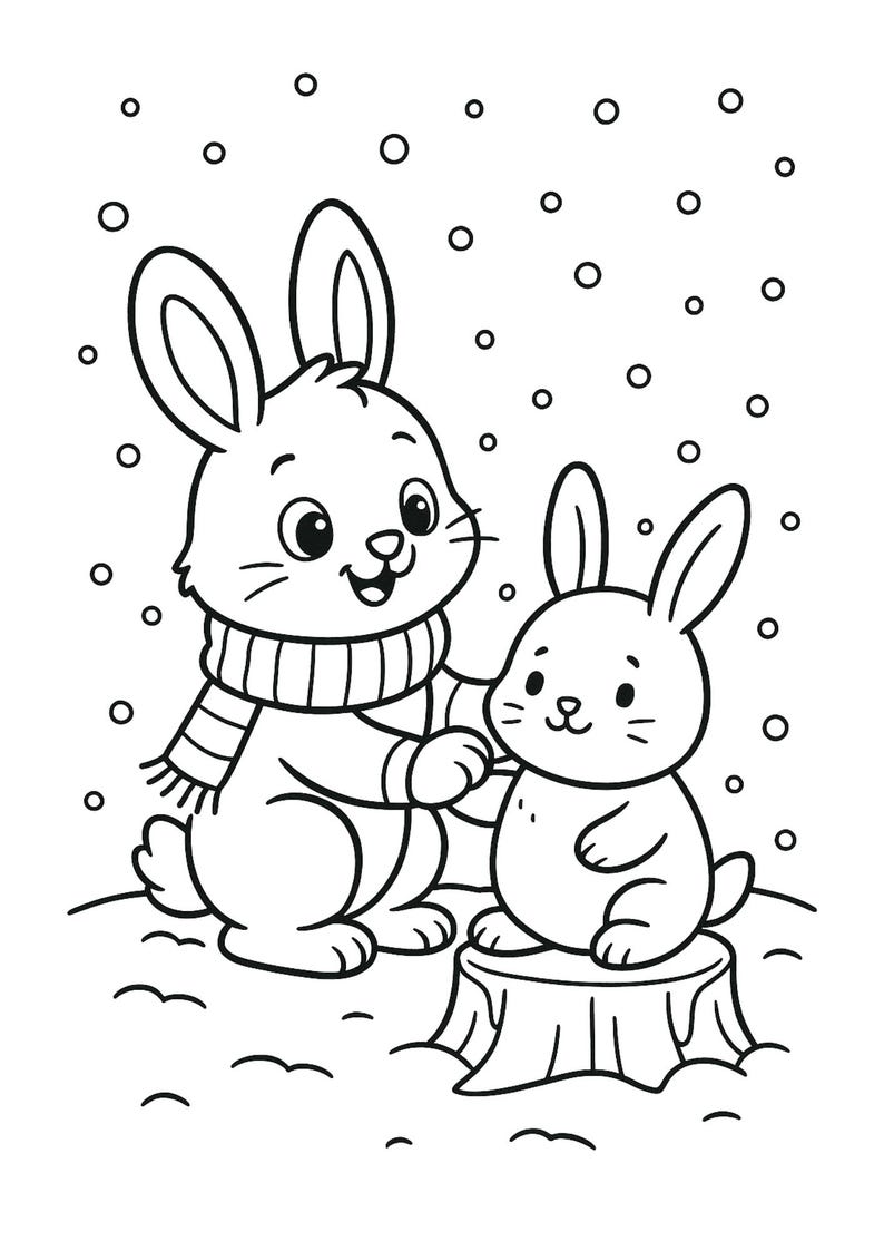 Winter Animals Coloring Pages for Kids - Etsy