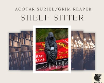 Suriel Figurine with Teacup, ACOTAR Bookshelf Decor, 3D Printed Grim Reaper